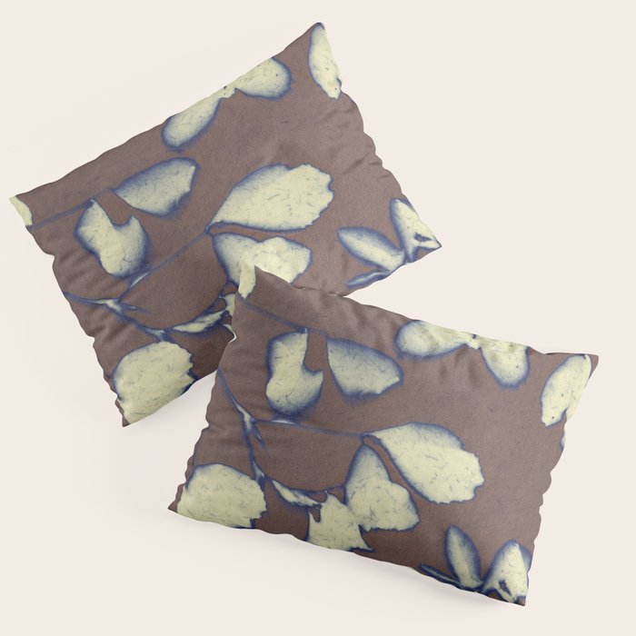 Botanical Whispers / Brown & Blue Pillow Sham Gallery Image 3
