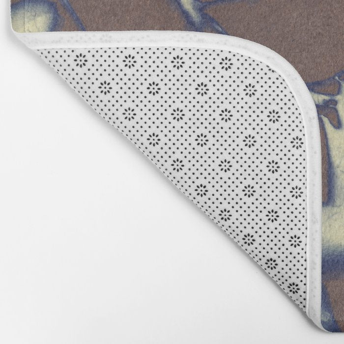 Botanical Whispers / Brown & Blue Bath Mat Gallery Image 2