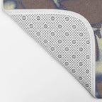 Botanical Whispers / Brown & Blue Bath Mat Gallery Image 2