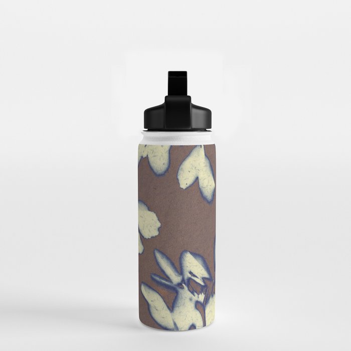 Botanical Whispers / Brown & Blue Water Bottle Gallery Image 2