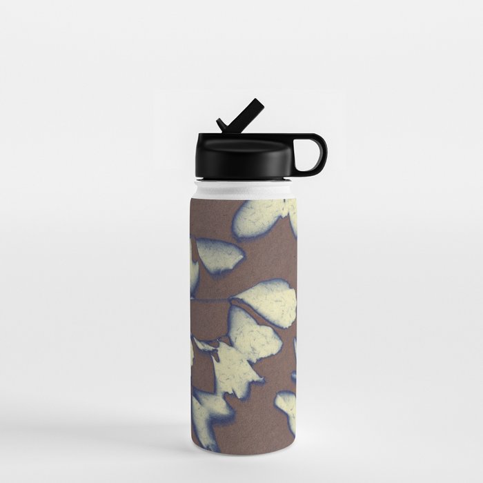 Botanical Whispers / Brown & Blue Water Bottle Gallery Image 1