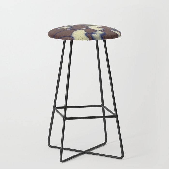 Botanical Whispers / Brown & Blue Stool Gallery Image 1