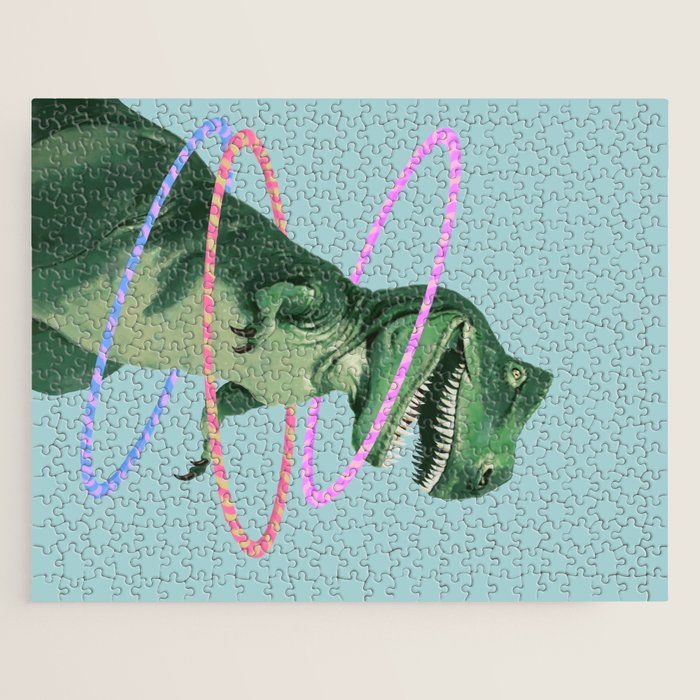 T-Rex the Hula Dancer in Green Jigsaw Puzzle Gallery Image 1