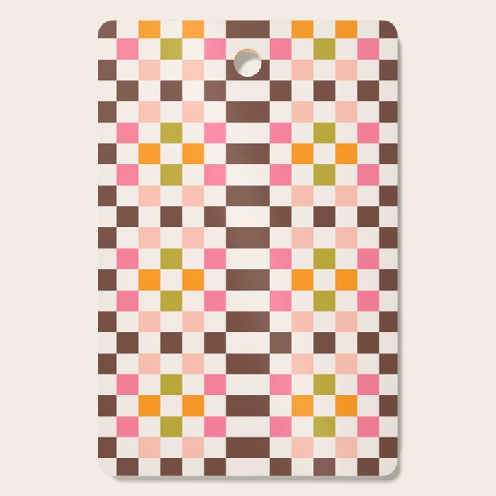 Checkerboard - Warm Colors Cutting Board Gallery Image 1