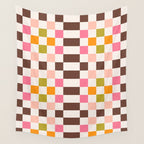 Checkerboard - Warm Colors Wall Tapestry Gallery Image 4