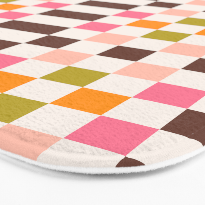 Checkerboard - Warm Colors Bath Mat Gallery Image 3