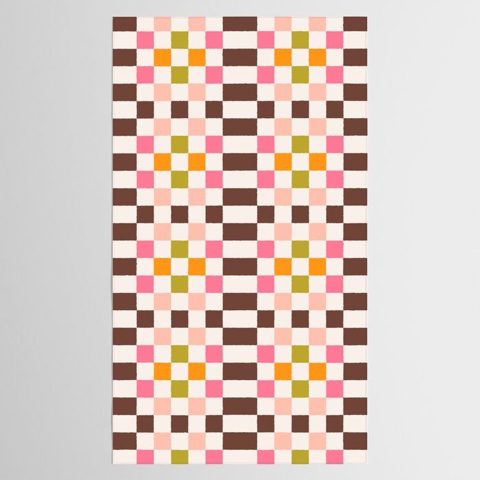 Checkerboard - Warm Colors Tablecloth Gallery Image 2