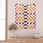 Checkerboard - Warm Colors Wall Tapestry Gallery Image 2