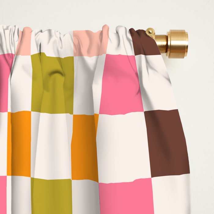 Checkerboard - Warm Colors Window Curtain Gallery Image 2