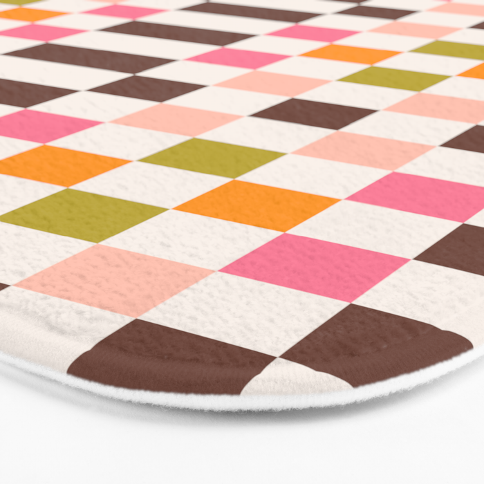 Checkerboard - Warm Colors Bath Mat Gallery Image 3