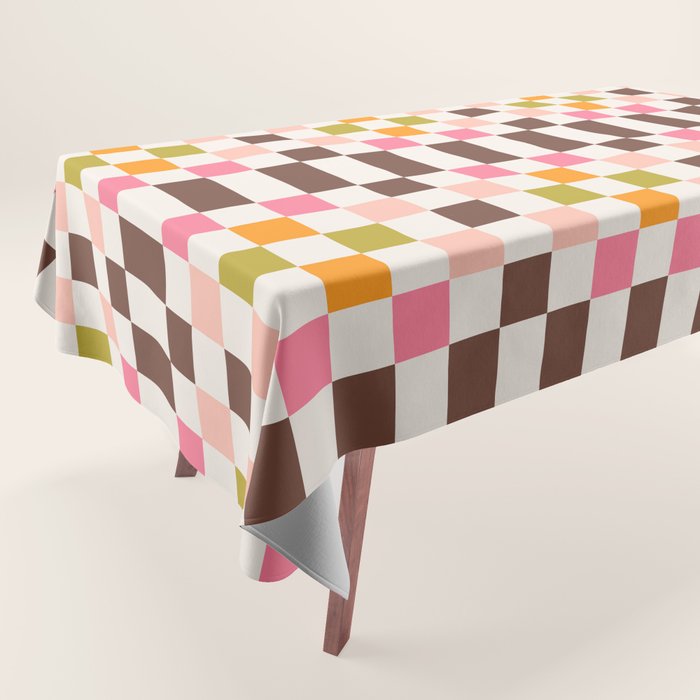 Checkerboard - Warm Colors Tablecloth Gallery Image 1