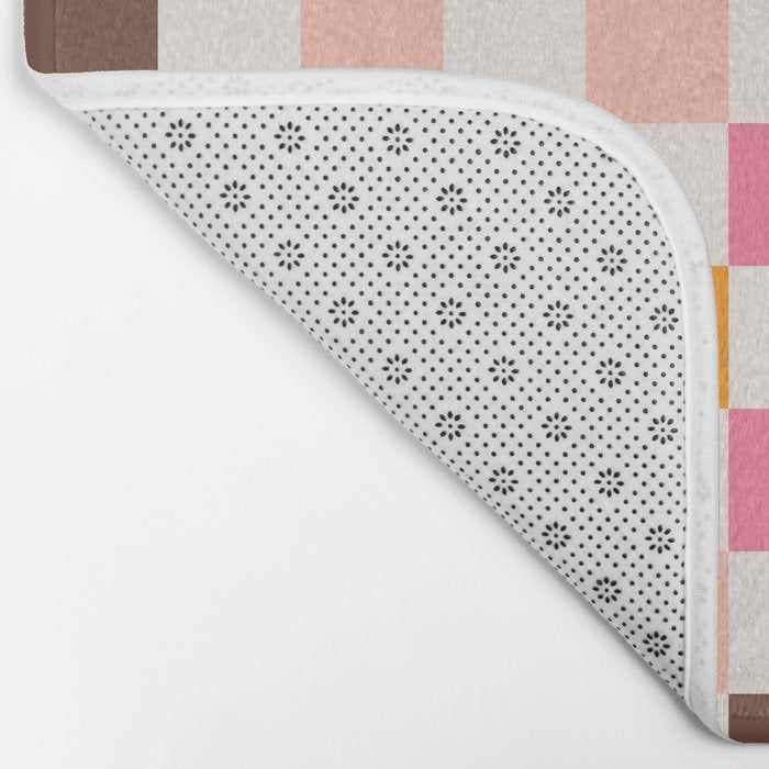 Checkerboard - Warm Colors Bath Mat Gallery Image 2