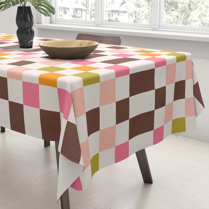 Checkerboard - Warm Colors Tablecloth Gallery Image 3