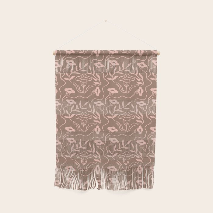 Dreamy Victorian Flower Pattern on Mocha Mousse Wall Hanging Gallery Image 1