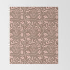 Dreamy Victorian Flower Pattern on Mocha Mousse Throw Blanket Gallery Image 2