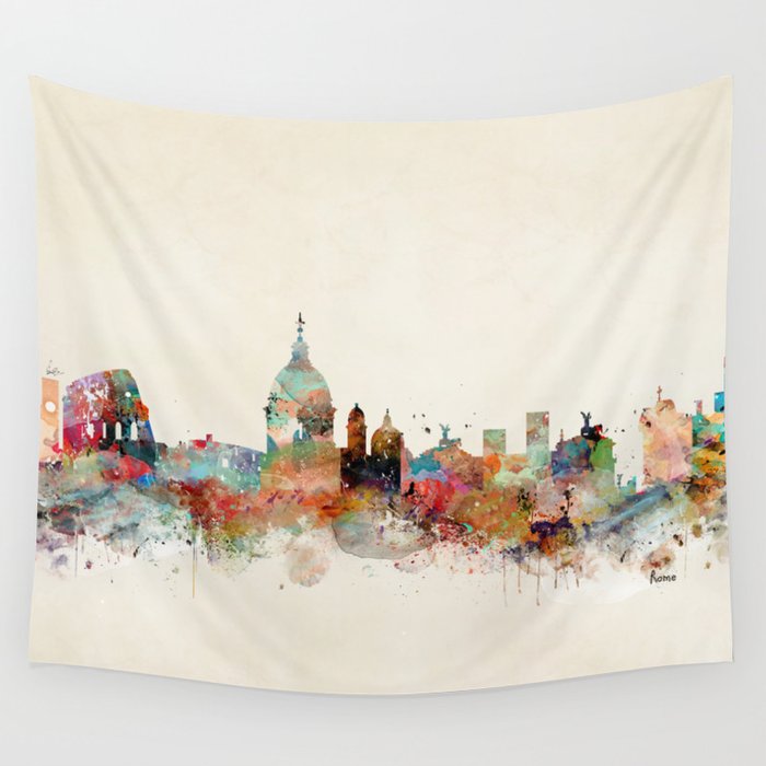 rome italy skyline Wall Tapestry Gallery Image 4