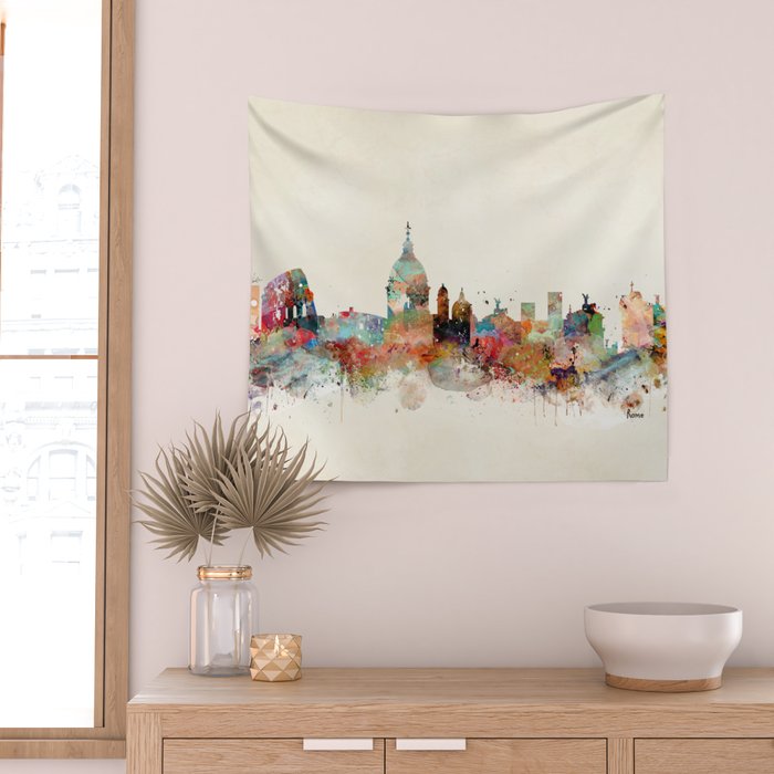 rome italy skyline Wall Tapestry Gallery Image 2