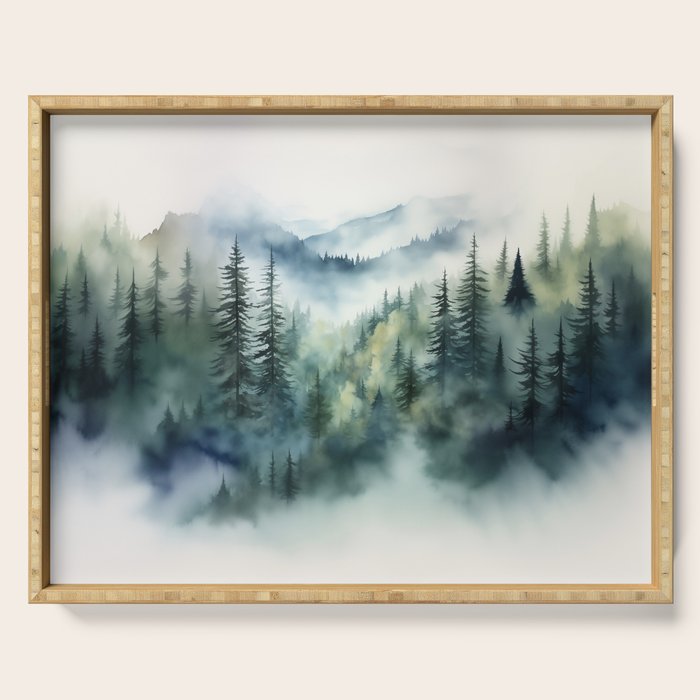 Treetops in the Mist Serving Tray Gallery Image 1