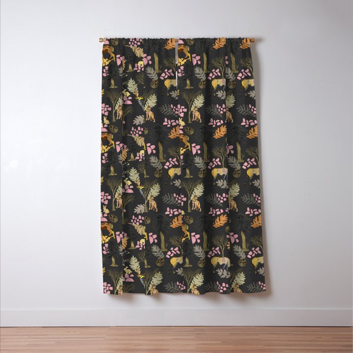 Colorful forest animals F Window Curtain Gallery Image 3