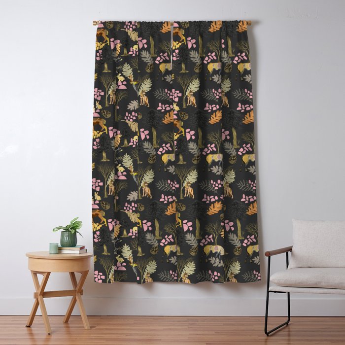 Colorful forest animals F Window Curtain Gallery Image 5
