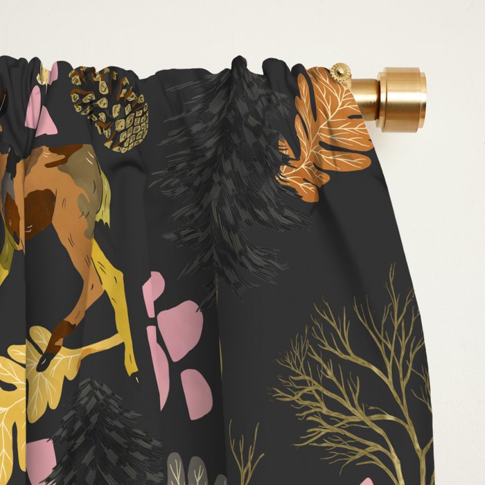 Colorful forest animals F Window Curtain Gallery Image 2