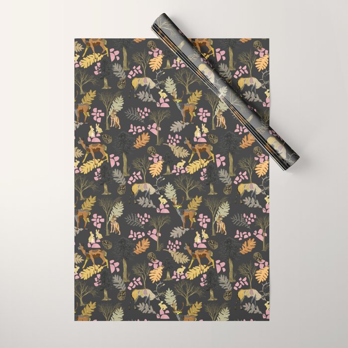 Colorful forest animals F Wrapping Paper Gallery Image 1