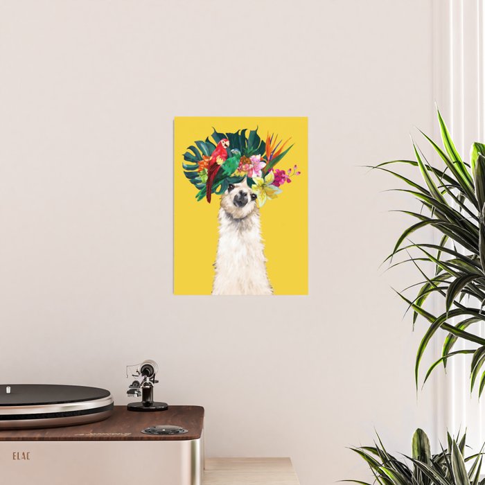 Aloha Hawaiian Llama in Yellow Poster Gallery Image 2