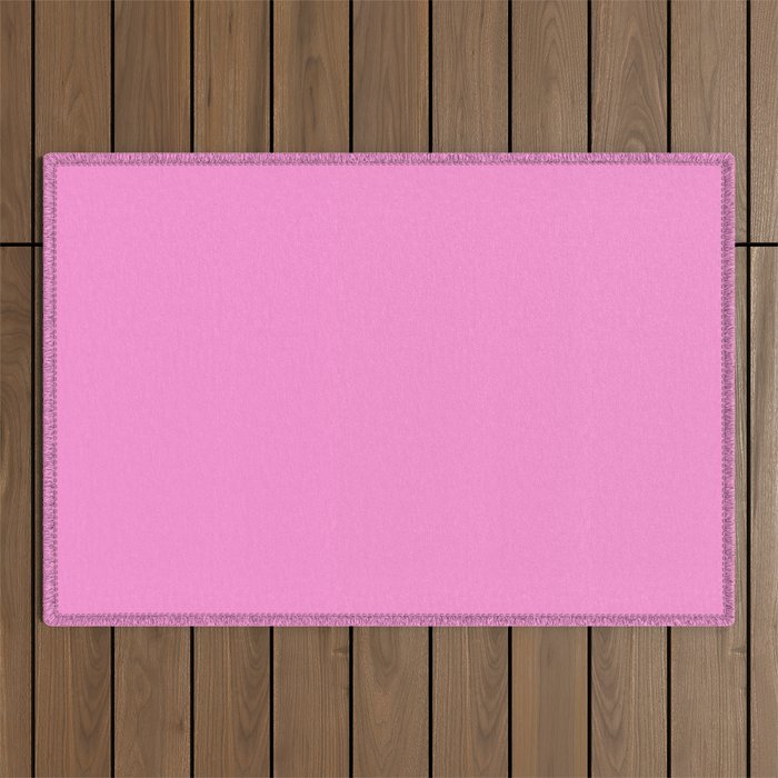 Preppy Pink Solid Color Outdoor Rug Gallery Image 1