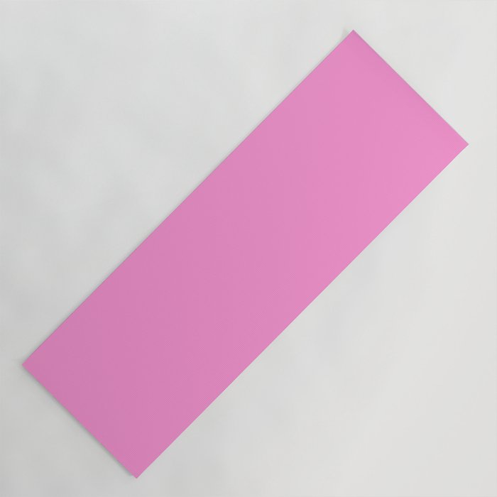 Preppy Pink Solid Color Yoga Mat Gallery Image 1