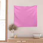 Preppy Pink Solid Color Wall Tapestry Gallery Image 2
