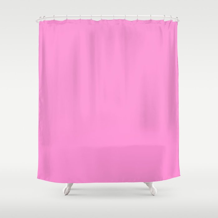Preppy Pink Solid Color Shower Curtain Gallery Image 1