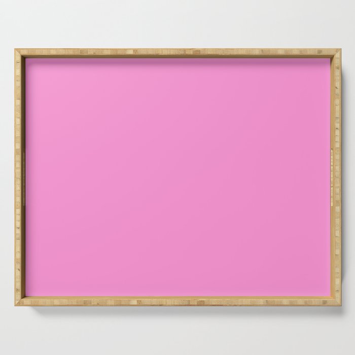 Preppy Pink Solid Color Serving Tray Gallery Image 1