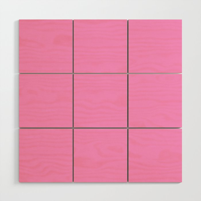 Preppy Pink Solid Color Wood Wall Art Gallery Image 1