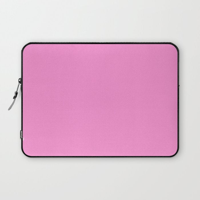 Preppy Pink Solid Color Laptop Sleeve Gallery Image 1