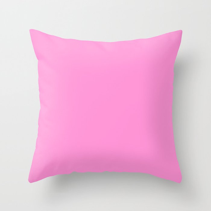 Preppy Pink Solid Color Throw Pillow Gallery Image 6