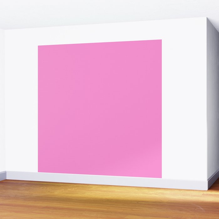 Preppy Pink Solid Color Wall Mural Gallery Image 2