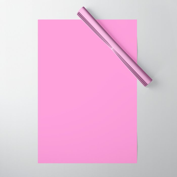 Preppy Pink Solid Color Wrapping Paper Gallery Image 1