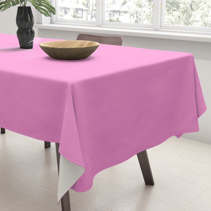 Preppy Pink Solid Color Tablecloth Gallery Image 3