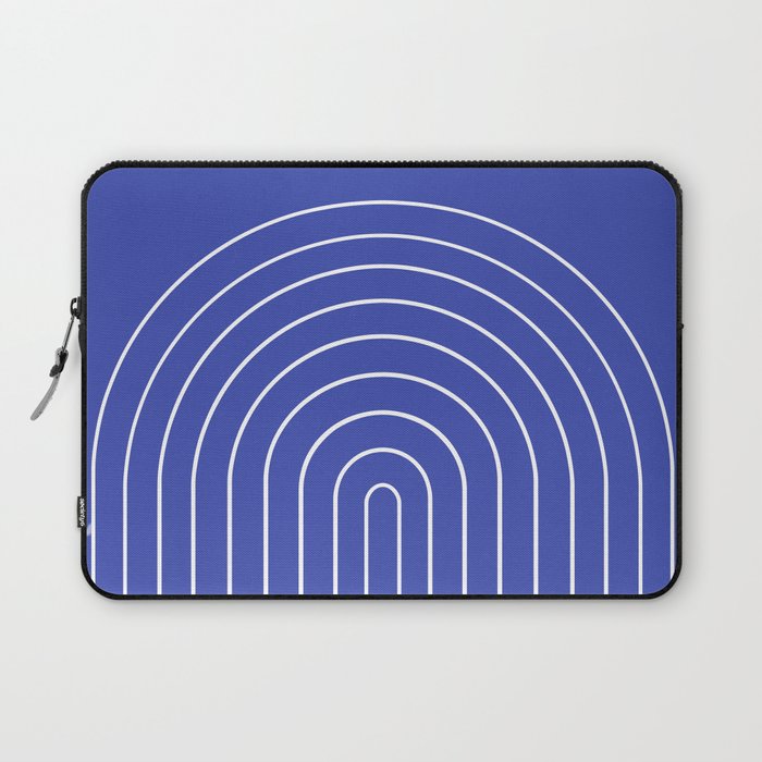 Minimal Arch XXI Bright Blue Modern Geometric Lines Laptop Sleeve Gallery Image 1