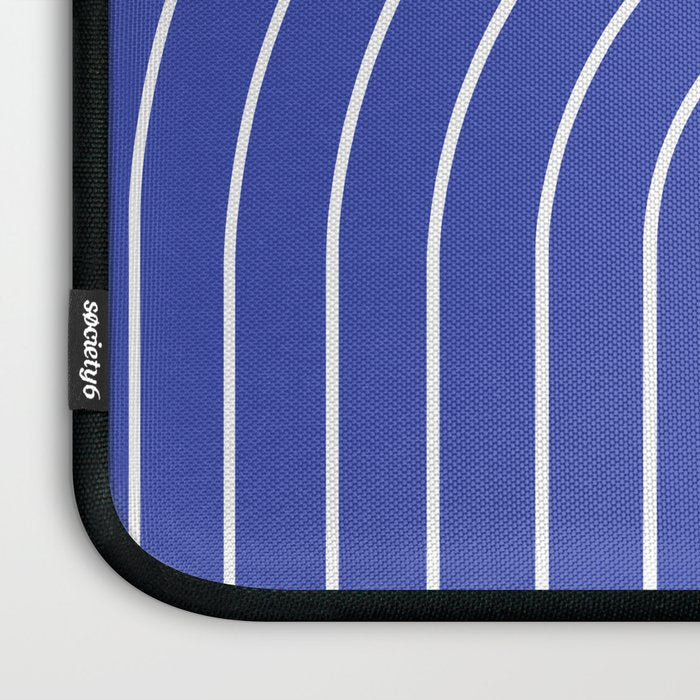Minimal Arch XXI Bright Blue Modern Geometric Lines Laptop Sleeve Gallery Image 3
