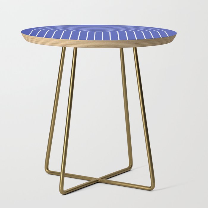 Minimal Arch XXI Bright Blue Modern Geometric Lines Side Table Gallery Image 1