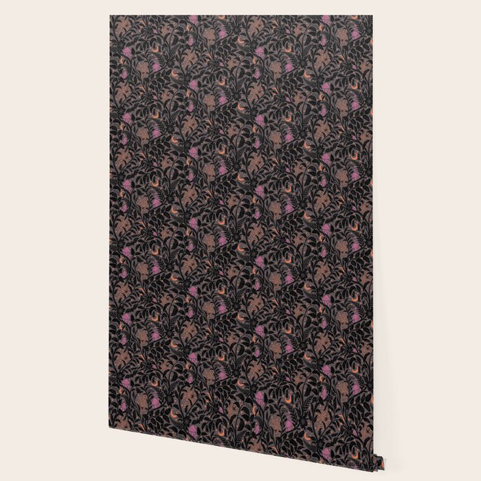 Mysterious Garden - black, gray, orange, and purple Wallpaper Gallery Image 2