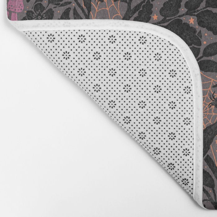 Mysterious Garden - black, gray, orange, and purple Bath Mat Gallery Image 2