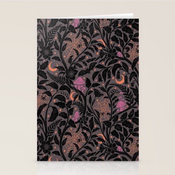 Mysterious Garden - black, gray, orange, and purple Stationery Card Gallery Image 1