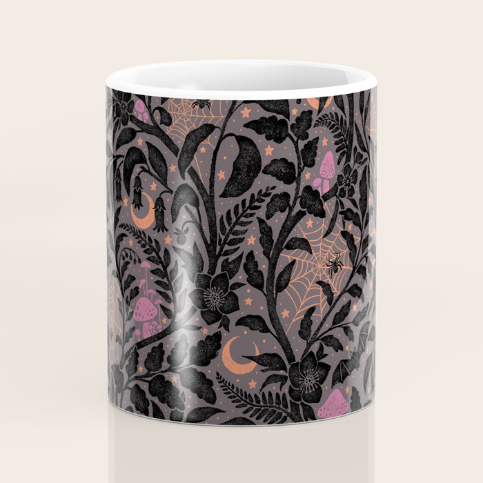 Mysterious Garden - black, gray, orange, and purple Coffee Mug Gallery Image 4