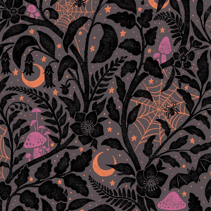 Mysterious Garden - black, gray, orange, and purple Coffee Mug Gallery Image 2