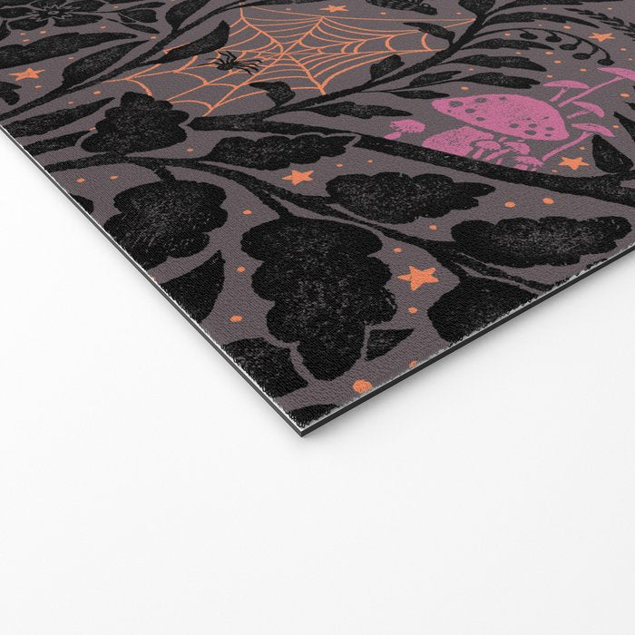 Mysterious Garden - black, gray, orange, and purple Welcome Mat Gallery Image 2