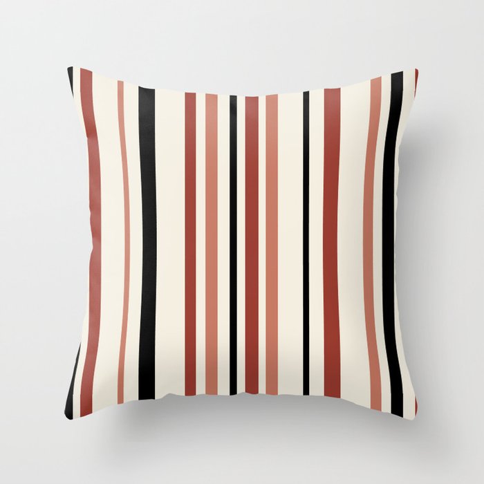 Classic Stripes XI - Neutral Pink Throw Pillow Gallery Image 1