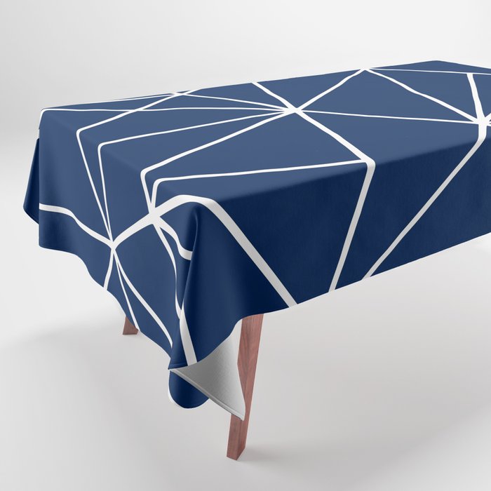 Triangle Geometric Art,  Navy Blue, Pieces Art Tablecloth Gallery Image 1