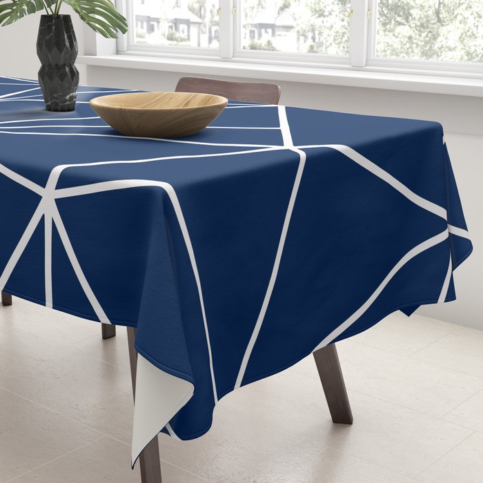 Triangle Geometric Art,  Navy Blue, Pieces Art Tablecloth Gallery Image 3
